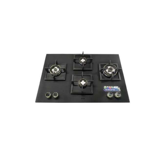 Bolesi Hob 4-Burner Built-in Gas Tempered Glass Cooktop Black  BLS-ML-8402G