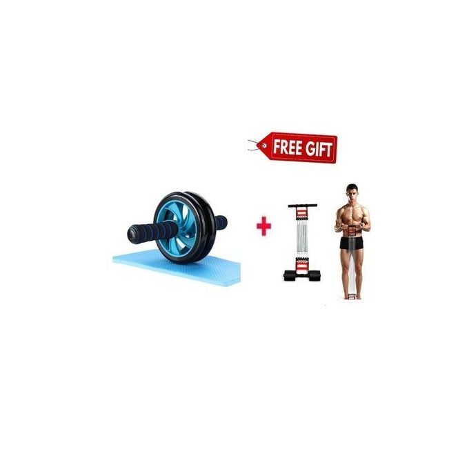 AB Wheel Roller Exercise Wheel For Toned Abs + FREE Chest Expander