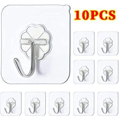 10PCS Powerful Non-Mark Storage Hooks Hangers Fixtures