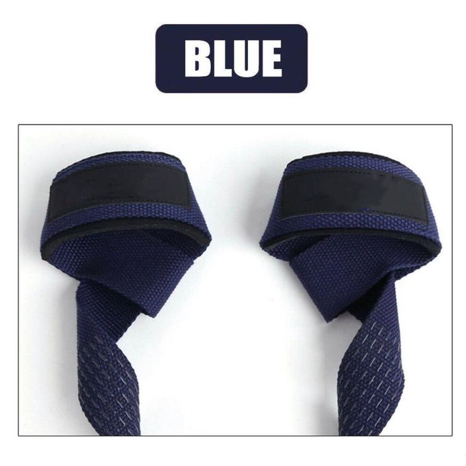 2PCS Gym Fitness Weight Lifting Grip Straps Dumbbell Hand Grips Training Wrist Support Bands Comfortable Cushioned Wrist Padding and Anti-skid Silicon grip Straps for Body Building Weightlifting Straps - Premium Quality
