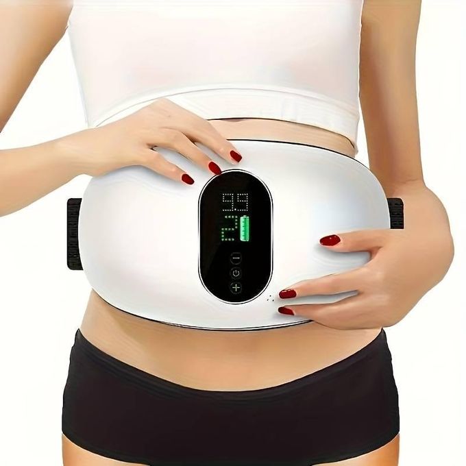 USB Rechargeable Full Body Massage Belt, Slimming and Body Shaping, Portable Relaxation Fitness Device, White
