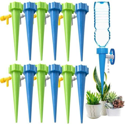 10 Pack Auto Drippers Self Plant Watering Spikes Automatic Adjustable Control Valve Switch Design