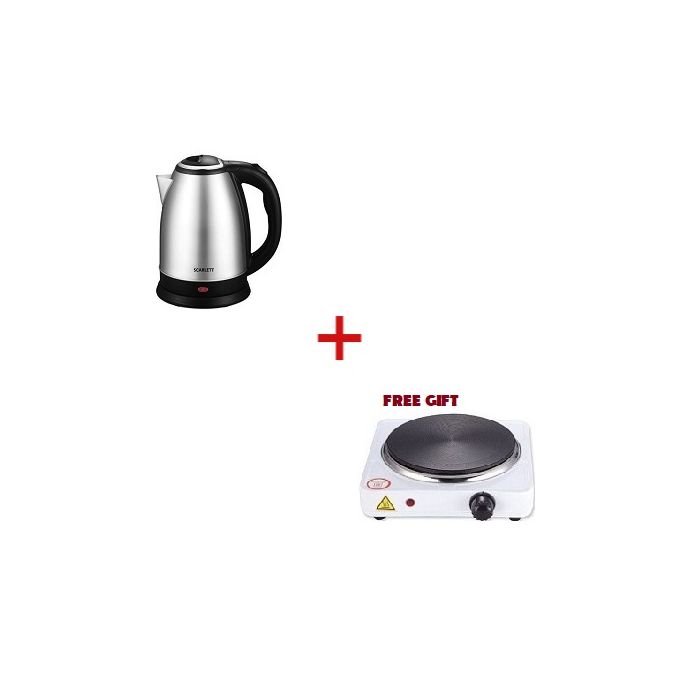 4you Stainless Steel Kettle + FREE Single Hot Plate