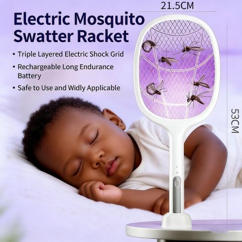 addigoes 2-in-1 Electric Mosquito Swatter &amp; Lamp – Rechargeable Insect Repellent with Triple Safety Mesh, LED Indicator, Anti-Shock Design for Night Use