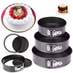 3Pcs Non-Stick Round Cake Tray Mould Set – Circular Baking Tins for Oven Use