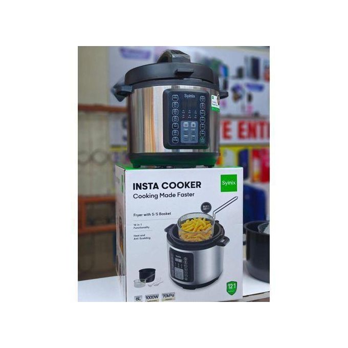 Syinix 6L Pressure Cooker Insta Cooker 14-in-1 Stainless Steel,