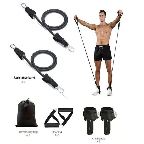 Resistance Band Training Set with Ankle Straps – Complete Home Gym Workout Kit for Full-Body Strength Training, Leg &amp; Glute Exercises, Portable Fitness Equipment with Carry Bag