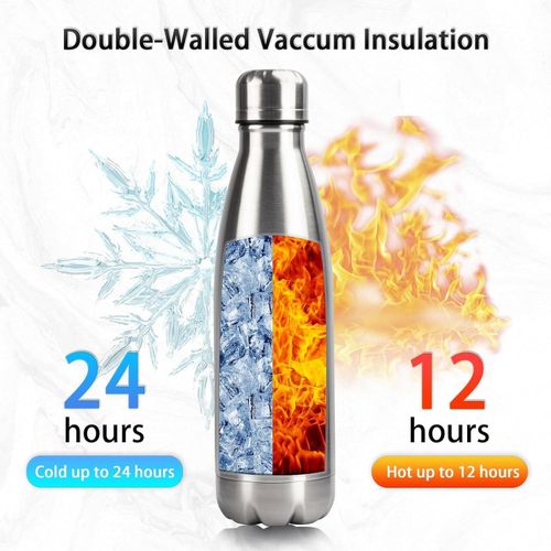 KnMn 500ml Stainless Steel Water Bottles For Hot and Cold Water