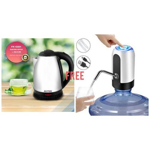 AILYONS Stainless Steel Cordless Kettle+ Free Electric Water Pump