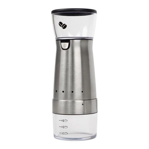 Stainless Steel Electric Coffee Grinder – 5-Speed Adjustable Bean &amp; Spice Mill