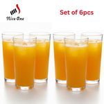 Nice One Set of 6pcs 215ML High Quality Glass Whiskey Beer Glass Glassware Cup 60138 GLASS CUP (XM)