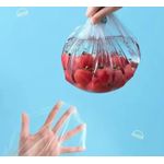 100 Pcs Elastic Food Covers, Disposable Plastic Bowl Lids for Fruit &amp; Vegetable Storage, Freshness Seal Wraps