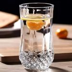 Elegant Set Of 6 Medium Size Diamond Water, Juice Glasses