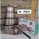 JP 10pcs Premium quality Stainless Steel Cookware Sets Pot Sufuria with Glass Lids