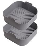 2-Pack Square Silicone Air Fryer Liner - Reusable Air Fryer Basket