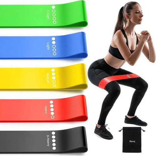 Royal Elastics Discounted 5 Pieces Resistance Bands for Working Out, Elastic Exercice Loop Bands for Physical Therapy, Yoga Starter Set of Stretch Bands for Booty Legs, Pilates Flexbands