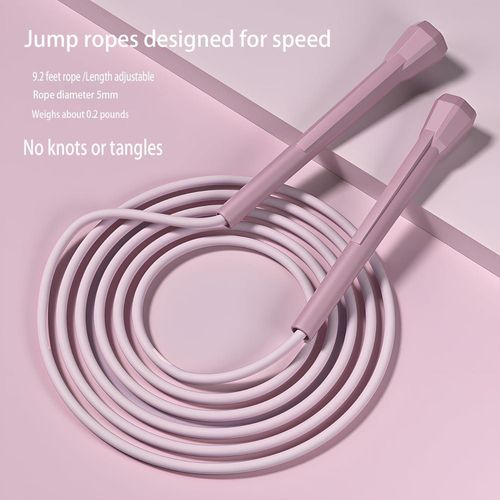 Speed Jump Rope-Pink,Lightweight,Tangle-Free, Adjustable,Perfect for Toddlers,Adult,Jumprope for Fitness,Enhance Endurance and Speed Workouts