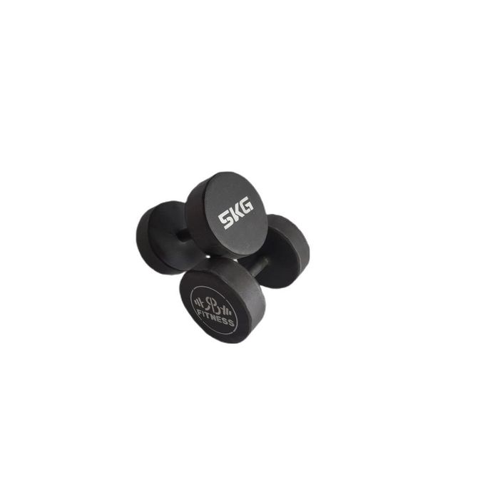 Rubber coated 5kg dumbbells set