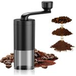 Manual Coffee Bean Grinder, Black Hand with Cleaning Brush, Portable Ceramic Core Adjustable Coarse to Fine Detachable Espresso Grinding for Travel Home Office