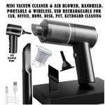 Mini Vacuum Cleaner &amp; Air Blower, Handheld, Portable, Wireless, USB Rechargeable for Car, Office &amp; Home Use