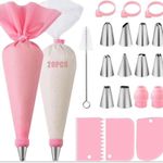 SXCHEN 40-Pack Cake Baking Pink Decorating Nozzle Set