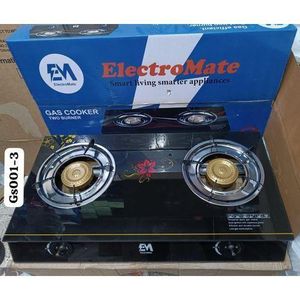 ElectroMate Strong Glass Table Top Gas Cooker Stove-