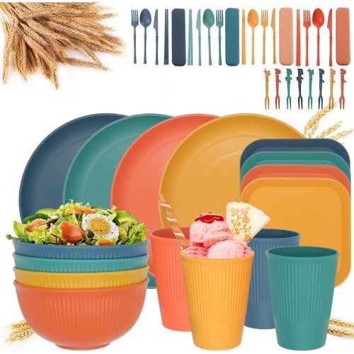 44-Piece Dinnerware Set Including Plates, Dinner Plates, Bowls and Cups