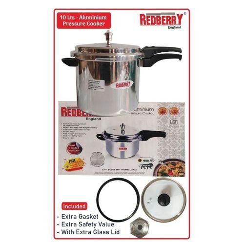 10Litres Redberry Alluminium Pressure Cooker With Extra Glass Lid