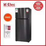 K-Elec 206 Litres Double Door De-Frost Refrigerator with Ice Cube Tray - Model KR35-TM-DFC-KBI-Black (36 Months Warranty) + Free Fridge Guard