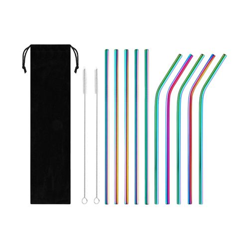 Inkbird Reusable Stainless Steel Drinking Straws Straight &amp; Curved Straws