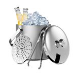 3L Ice Bucket with Tongs And Lid 304 Stainless Steel Bucket for Wet Bar,