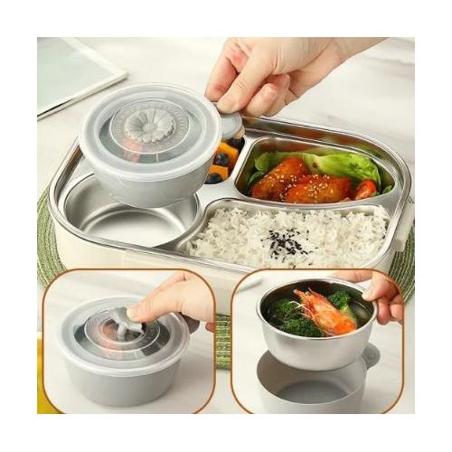 Microwaveable Stainless Steel Insulated Bento Box-4-piece set