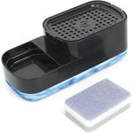 Effortless For Kitchen Cleanup 2 in 1 Soap Dispenser and Sponge Holder for Easy Access (Black)