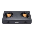 Lyons GK-013 Stainless Steel Two Burner Double Ring Flame Gas Cooker-Grey (1YR WRTY)