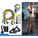 11PCS Fitness Strength Elastic Yoga Resistance Bands Exercise Bands Home Office Gym Mixed Colour
