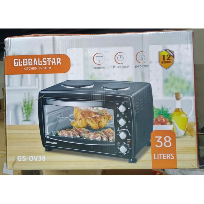 Globalstar 38 Litres oven with rotisserie and double hot plate