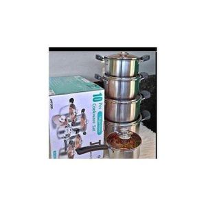 JP Heavy Duty Induction Base 10 PCS Stainless Steel Cookware Set Cooking Pots/sufuria