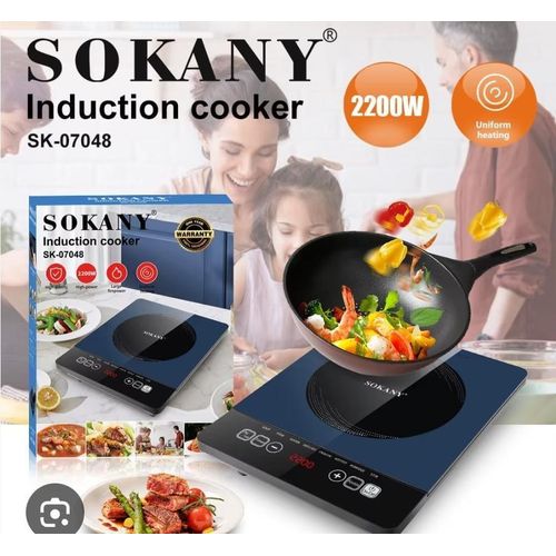 Sokany Single Plate Electric Induction Cooker SK-07048 2200W High-Efficiency Energy-Saving Cooktop with LED Display, 10 Temperature Levels, 3-Hour Timer for Fast and Convenient Cooking
