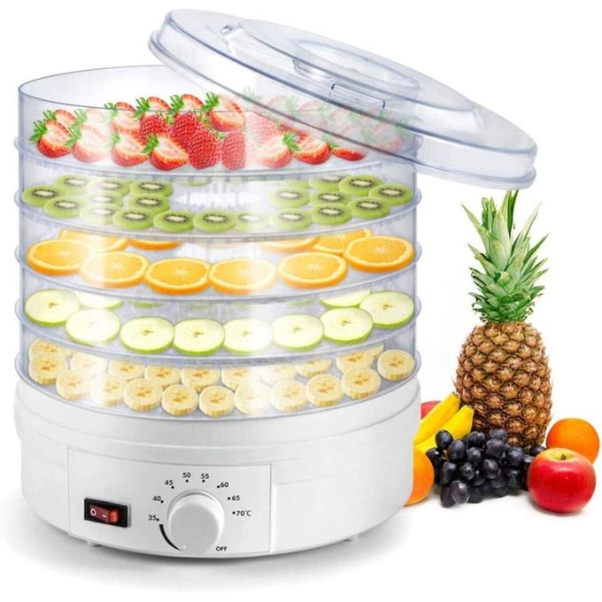 General Electric food dehydrator, 5-tier fruit dryer, beef jerky dryer with adjustable thermostat