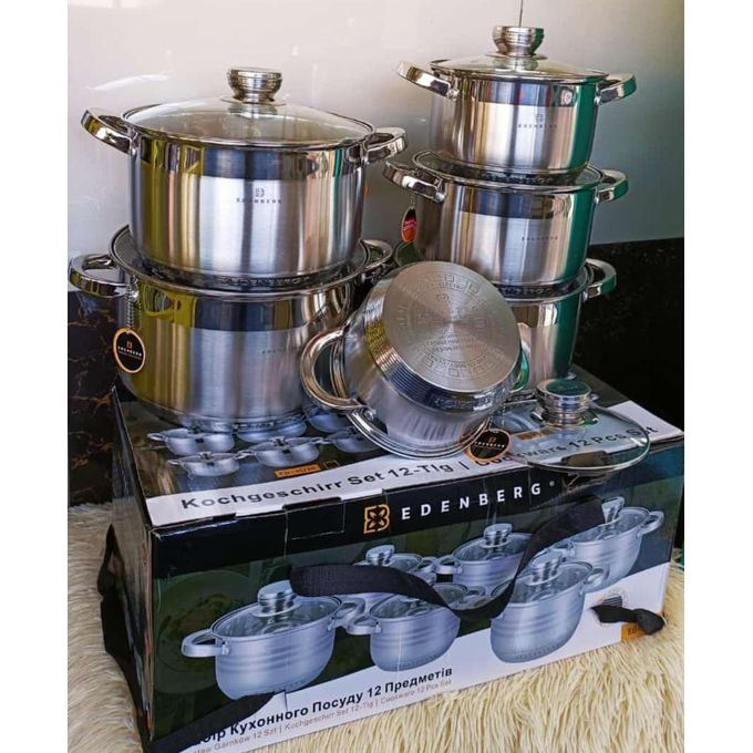 12pc Edenburg Stainless Steel Cookware