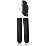 Manual Can Opener, Ergonomic Heavy Duty Design with Built-in Bottle Opener, Anti-Slip Handles, Smooth Edge Stainless Steel Cutter, Black