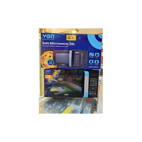VON Digital Microwave Oven, VAMS-20DGX, Solo No Grill, 20LTR - BLACK