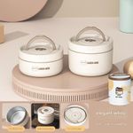 Double-layered stainless steel bento box, portable insulated lunch box with insulated bag