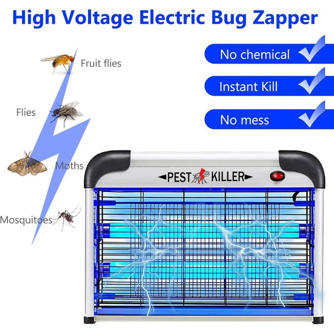20W Lamps 2800V Grid, Plug-in Hanging Insect Trap for Mosquito, Moth, Fly Killer Indoor Use
