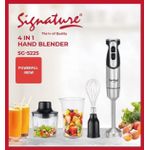 Signature 400W 4-in-1 Hand Blender Set - 2-Speed Stick Mixer With Titanium Plated Stainless Steel Blade, 700ml Mixing Beaker And Food Chopper, And Whisk Attachment - Kitchen Mixer For Blending
