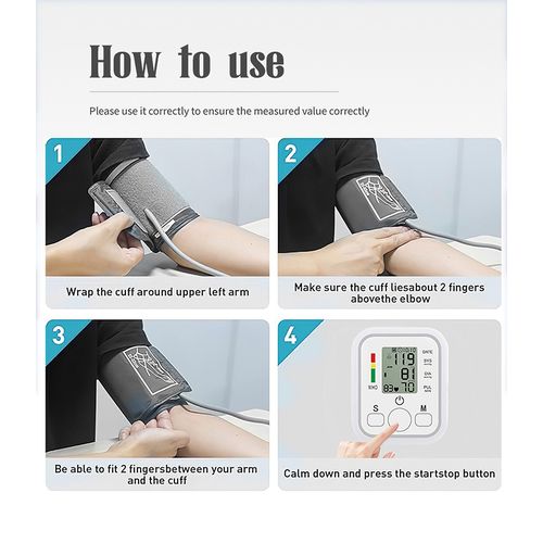 Automatic Upper Arm Blood Pressure Monitor Pulse Meter BP Machine