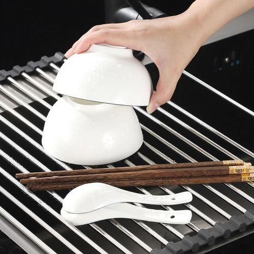 Large Size Roll-Up Foldable Dish Drying Rack / Dish Drainer -18 Tubes