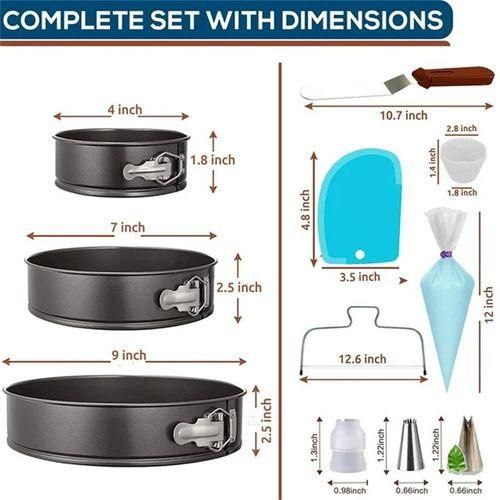 100-piece Cake Baking Supplies Set With 3 Baking Trays, Cake Decorating Set