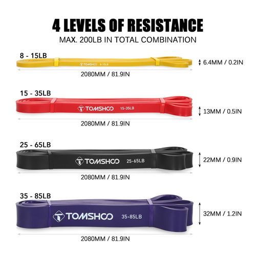 4Pcs Pull Up Assist Bands Set Resistance Loop Bands Powerlifting Workout Exercise Stretch Bands