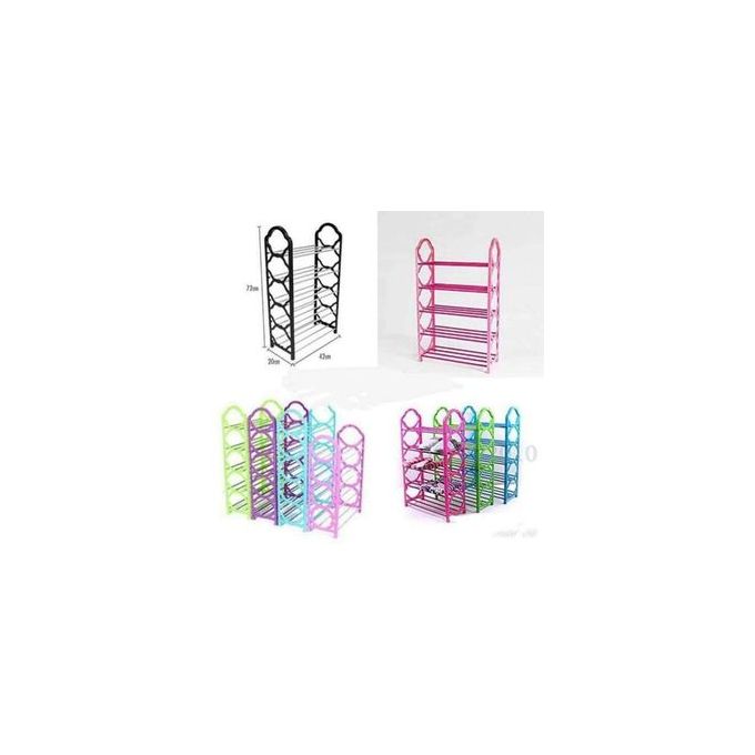 Nunix 5 Layer Portable Shoe Rack Pink